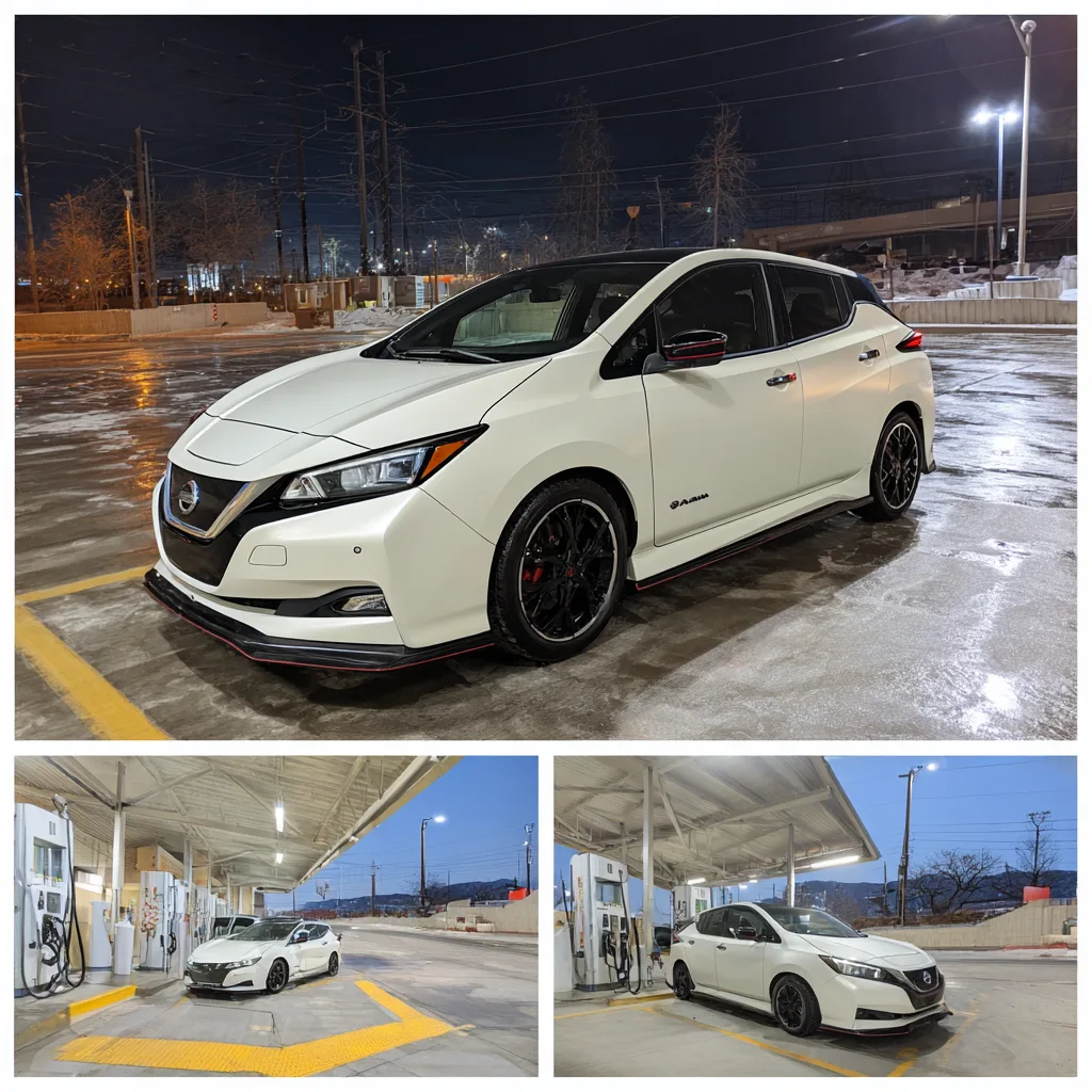 Nissan Leaf at a public Level 2 charging station