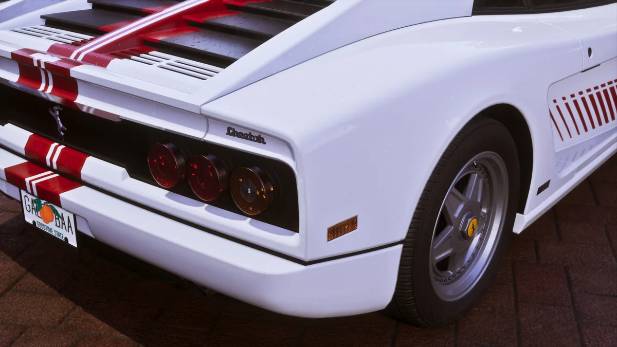 Rear of the 95 Grotti Cheetah showing louvres over the engine