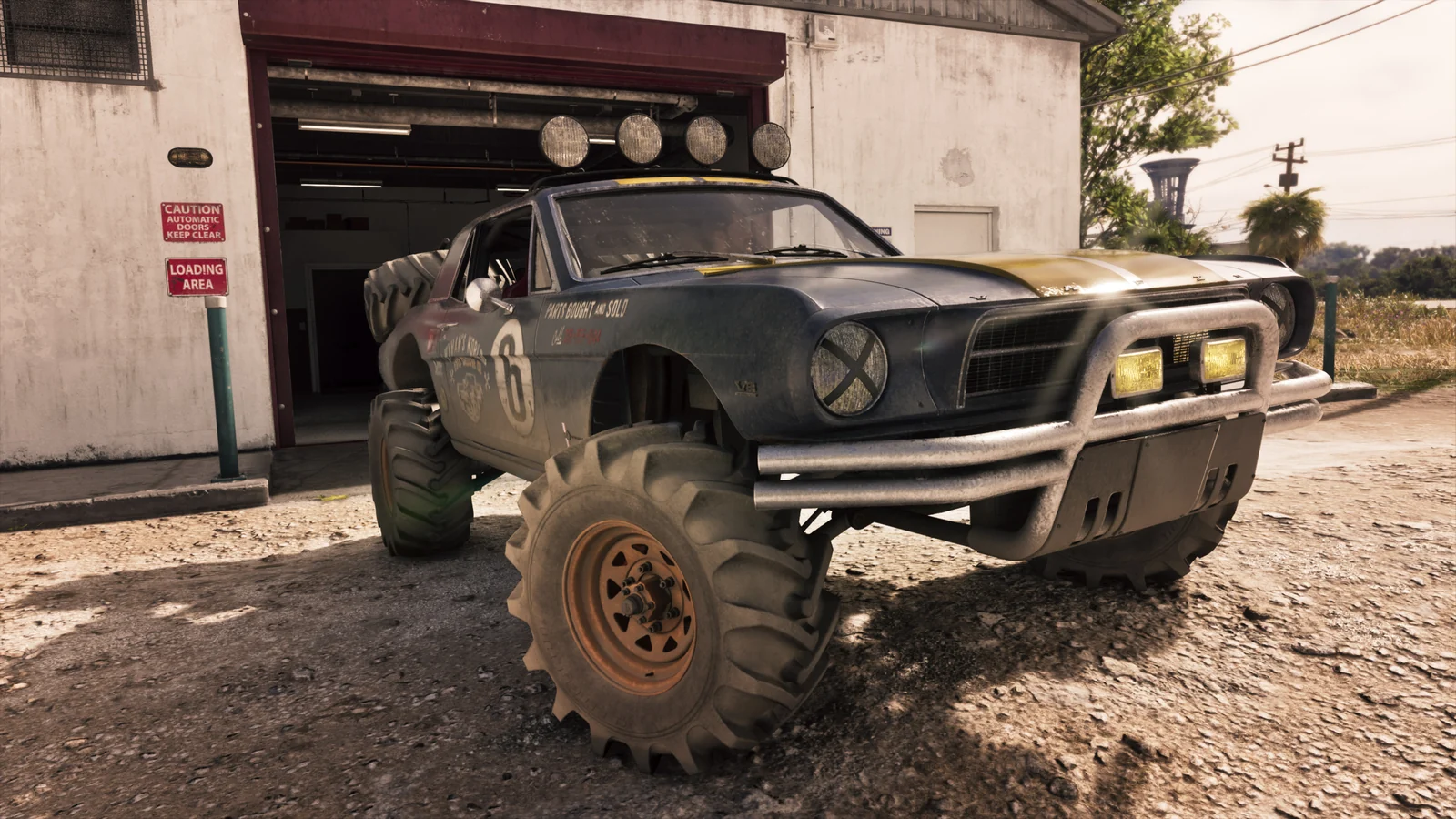 The 67 Vapid Dominator Buggy parked on off-road tires